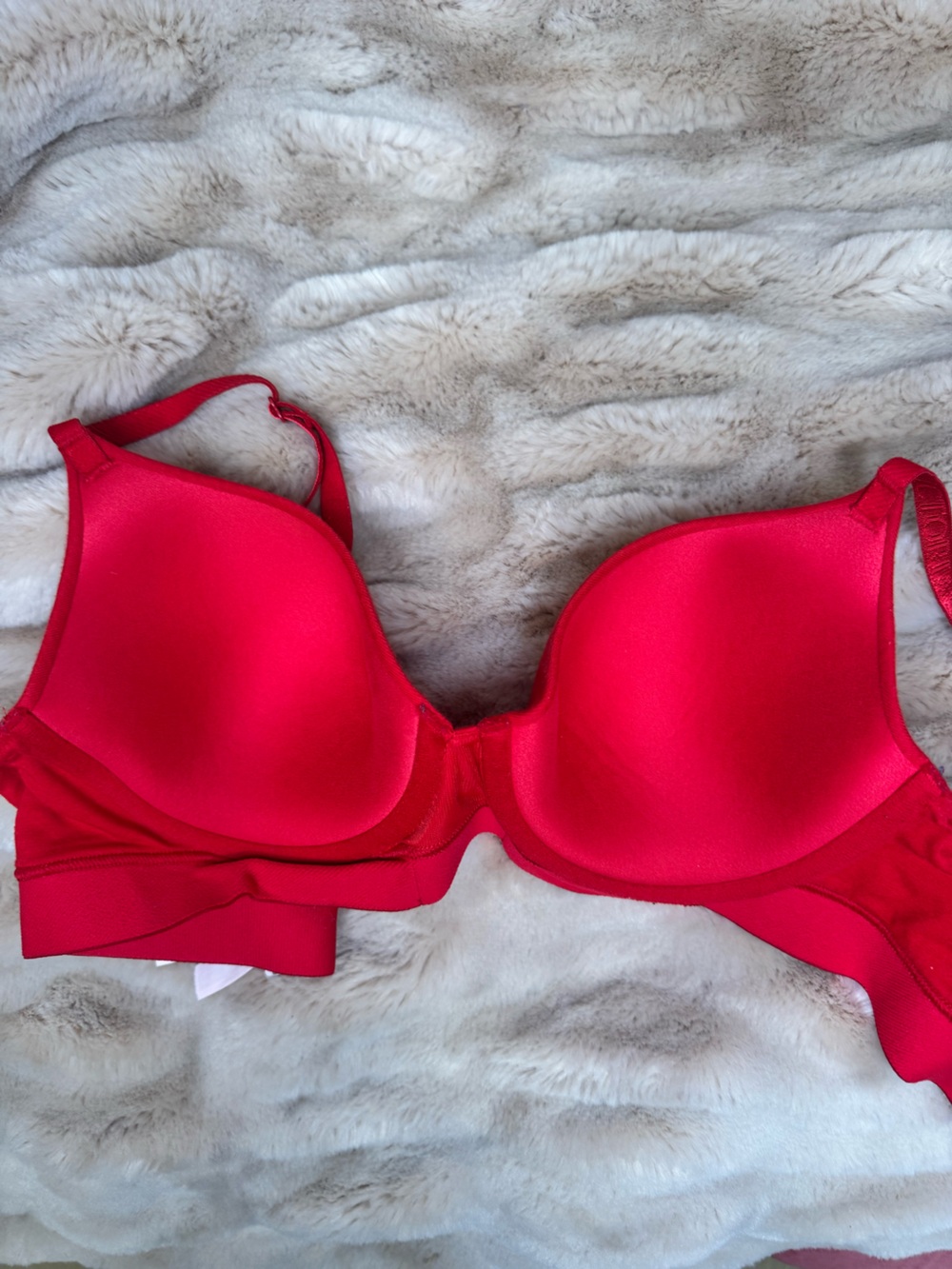 Victoria’s Secret Red Rhinestone Logo Push-Up Bra 34C - Picture 6 of 7